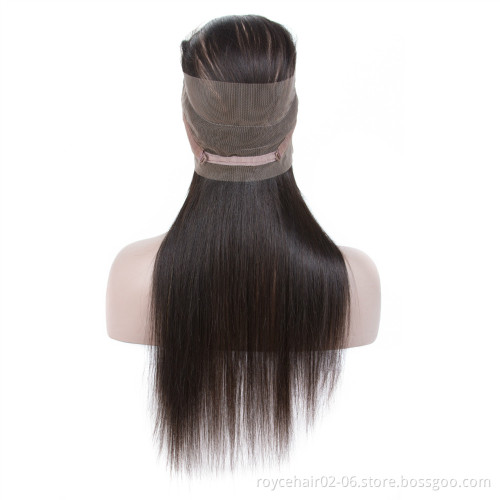 Thin Skin Transparent Pre plucked 360 Degree Human Hair Full Lace Frontal Closure with Baby Hair